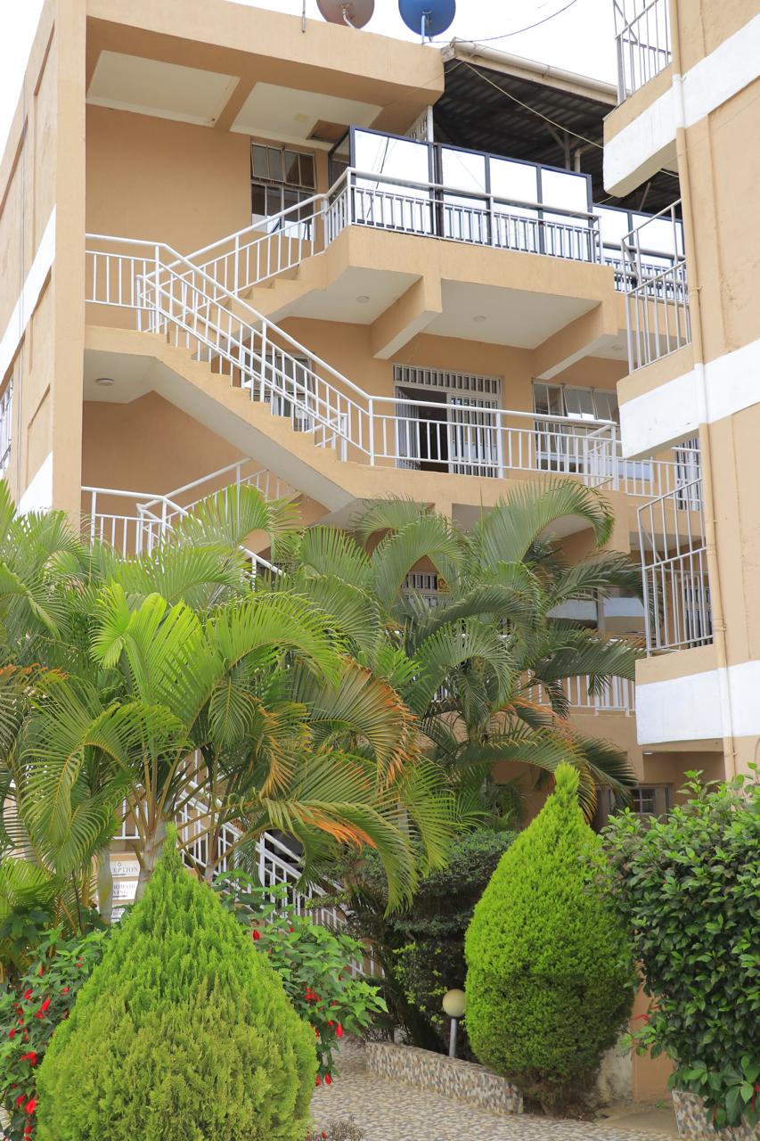 Kitui Premier Resort building with tropical landscaping